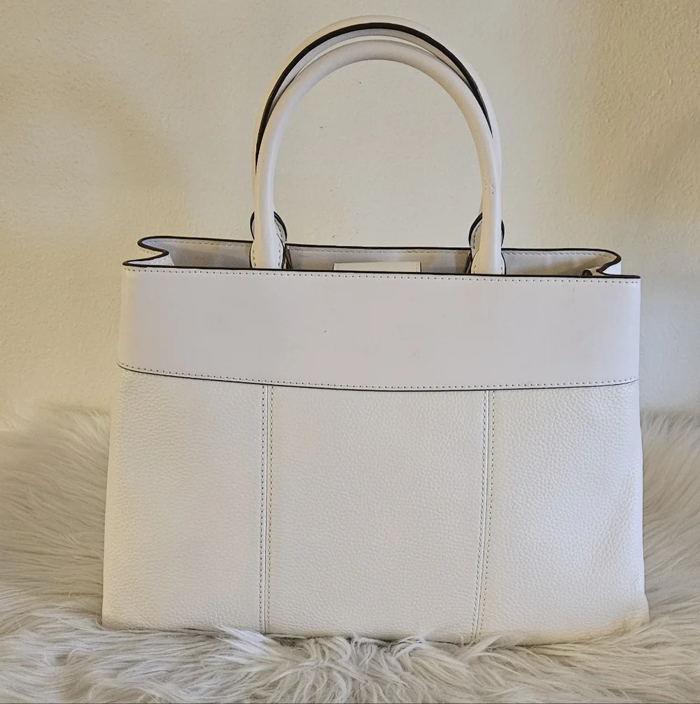 Michael Kors White Leather Top-Handle Satchel - Picture 2 of 15